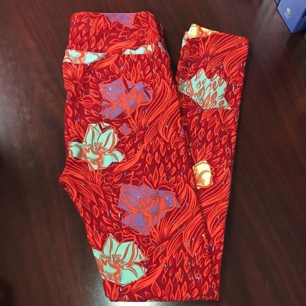 LuLaRoe SML OS Regular Floral Raindrops Leggings